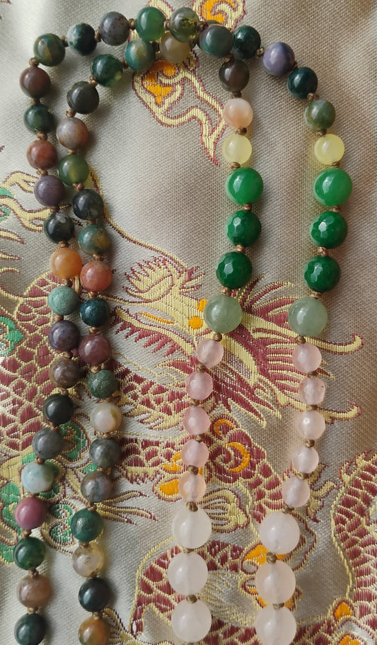 Mala tiberano 108 pietre - IV, V, VI, VII Chakra e Protezione.